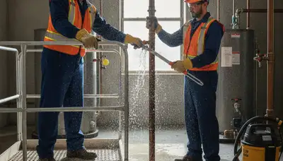 Emergency plumber in Atlanta, GA repairing a burst pipe for same-day service