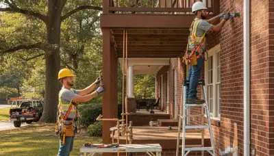 Atlanta, GA plumbing repair team handling emergency pipe repair for a local home service call