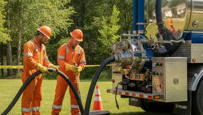 Atlanta, GA septic pumping service truck for residential plumbing repair jobs