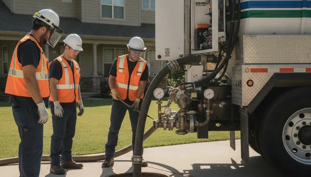 Atlanta plumber pumping septic tank for home service in Atlanta, GA