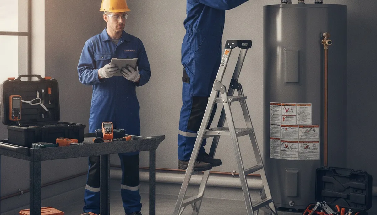 Atlanta plumber repairing a water heater for reliable hot water in Atlanta, GA